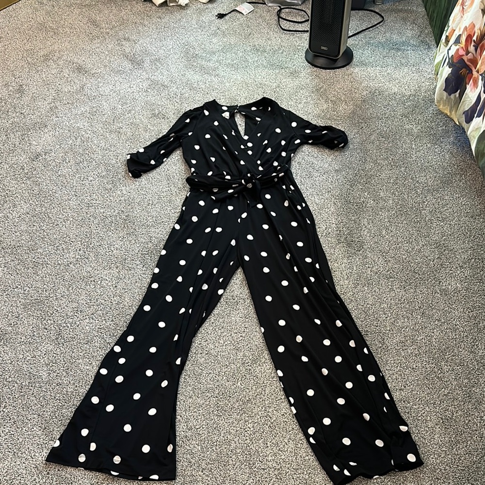 Black and White Polka Dot Jumpsuit
